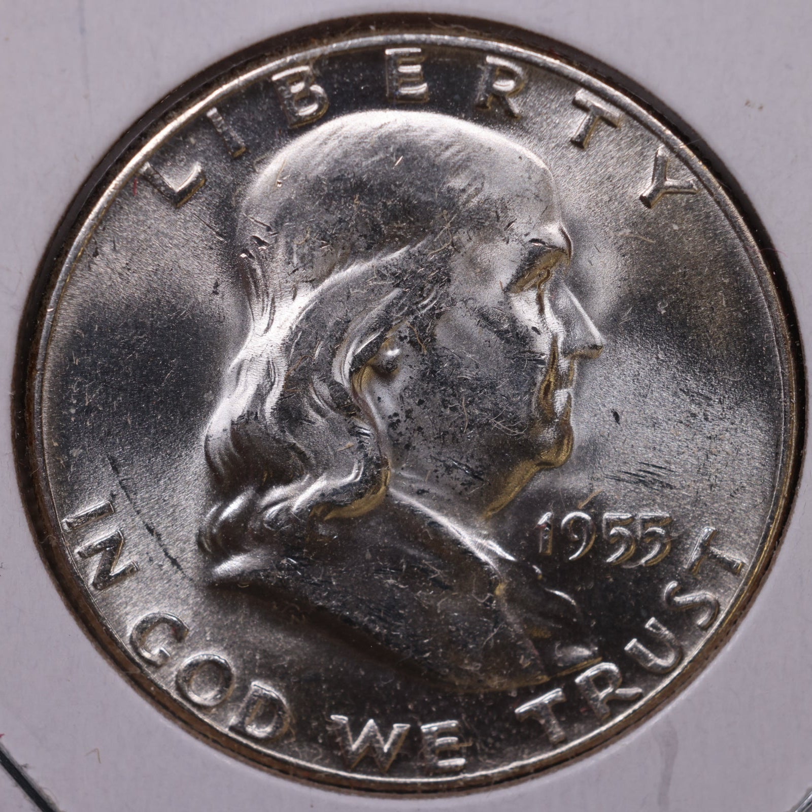 1955 Ben Franklin Half Dollar, Mint State Uncirculated Coin, Store #HR1728