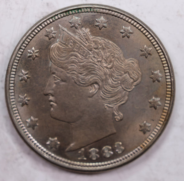 1883 Liberty Nickel., 'No Cents'., Mint State Coin., Store Sale #NL019.