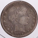1899 Barber Half Dollar, Very Good+ Circulated Coin, Store