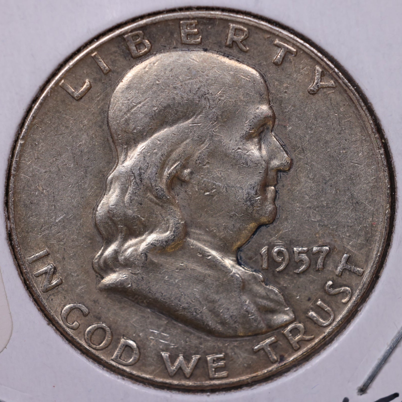 1957-D Ben Franklin Half Dollar, Extra Fine Circulated Coin, Store #HR1740