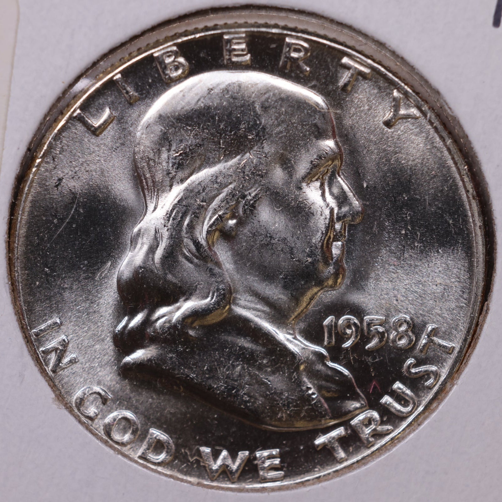 1958 Ben Franklin Half Dollar, Mint State Uncirculated Coin, Store #HR1742