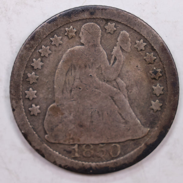 1850-O Seated Liberty Dime., 'Scarce', Very Good Circulated Coin., Store #DE0303.