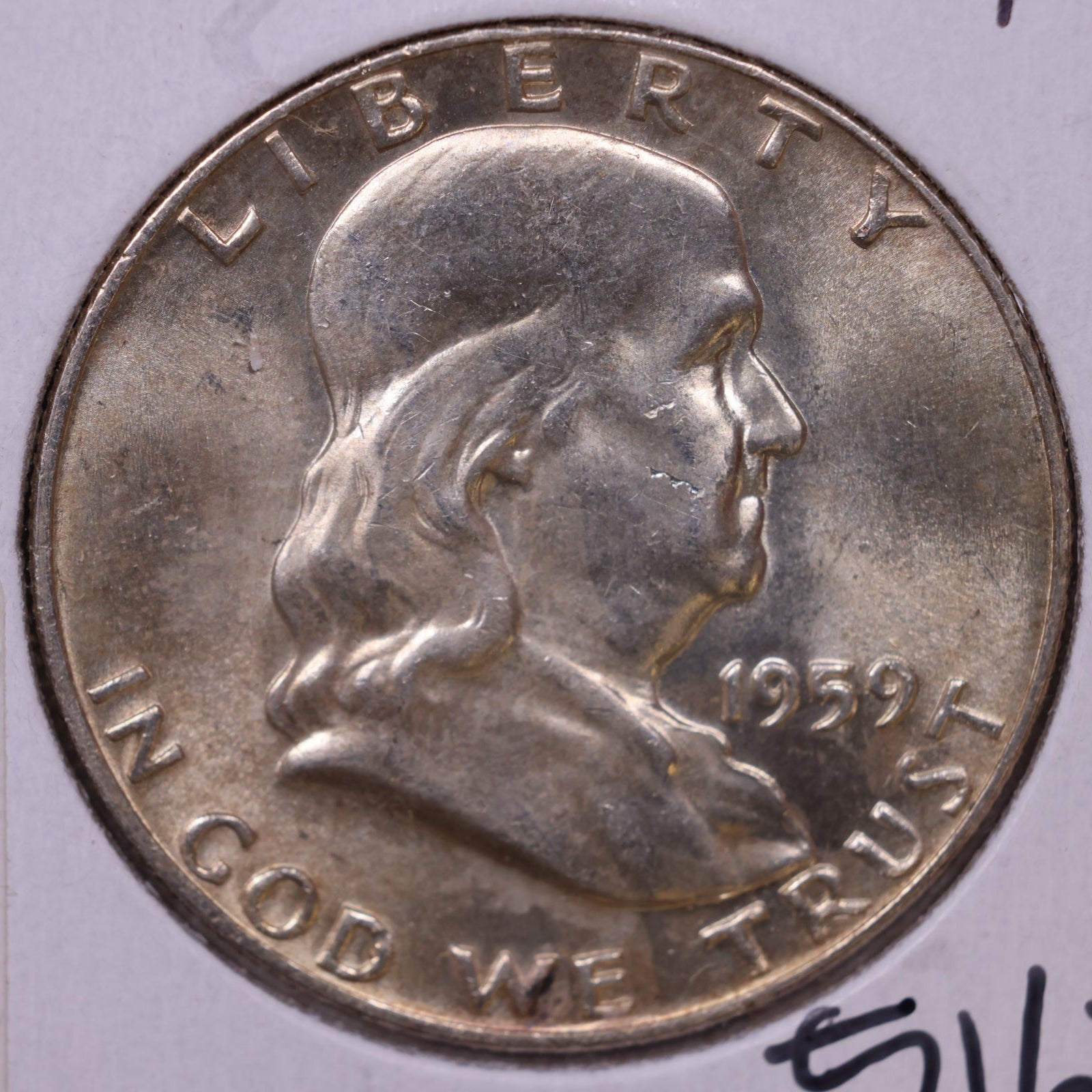 1959 Ben Franklin Half Dollar, Mint State Uncirculated Coin, Store #HR1752