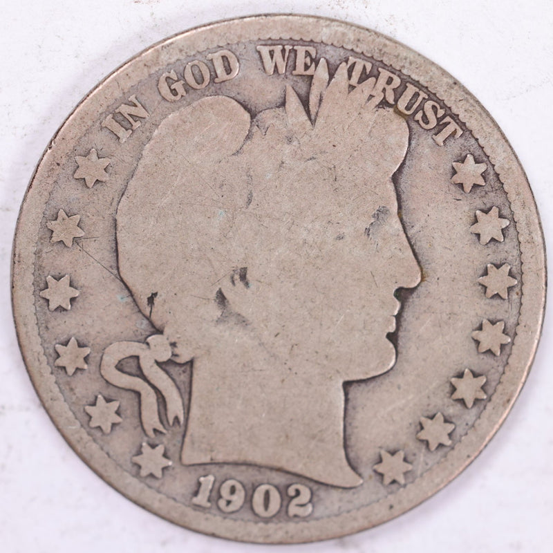 1902-O Barber Half Dollar, Good Circulated Coin, Store