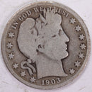 1903-S Barber Half Dollar, Very Good Circulated Coin, Store