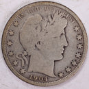 1904 Barber Half Dollar, Very Good Circulated Coin, Store