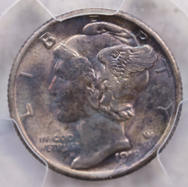 1918 Mercury Silver Dime., PCGS MS-62, Full Bands., Store #GDE020.