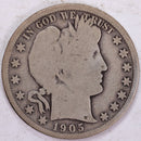 1905-O Barber Half Dollar, Good+ Circulated Coin, Store