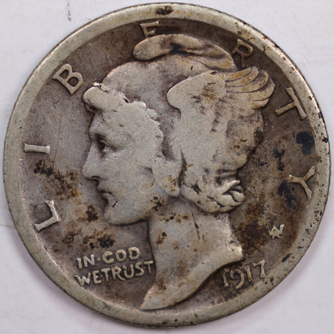 1917-S Mercury Dime, Fine Circulated Coin, Store #DE0337