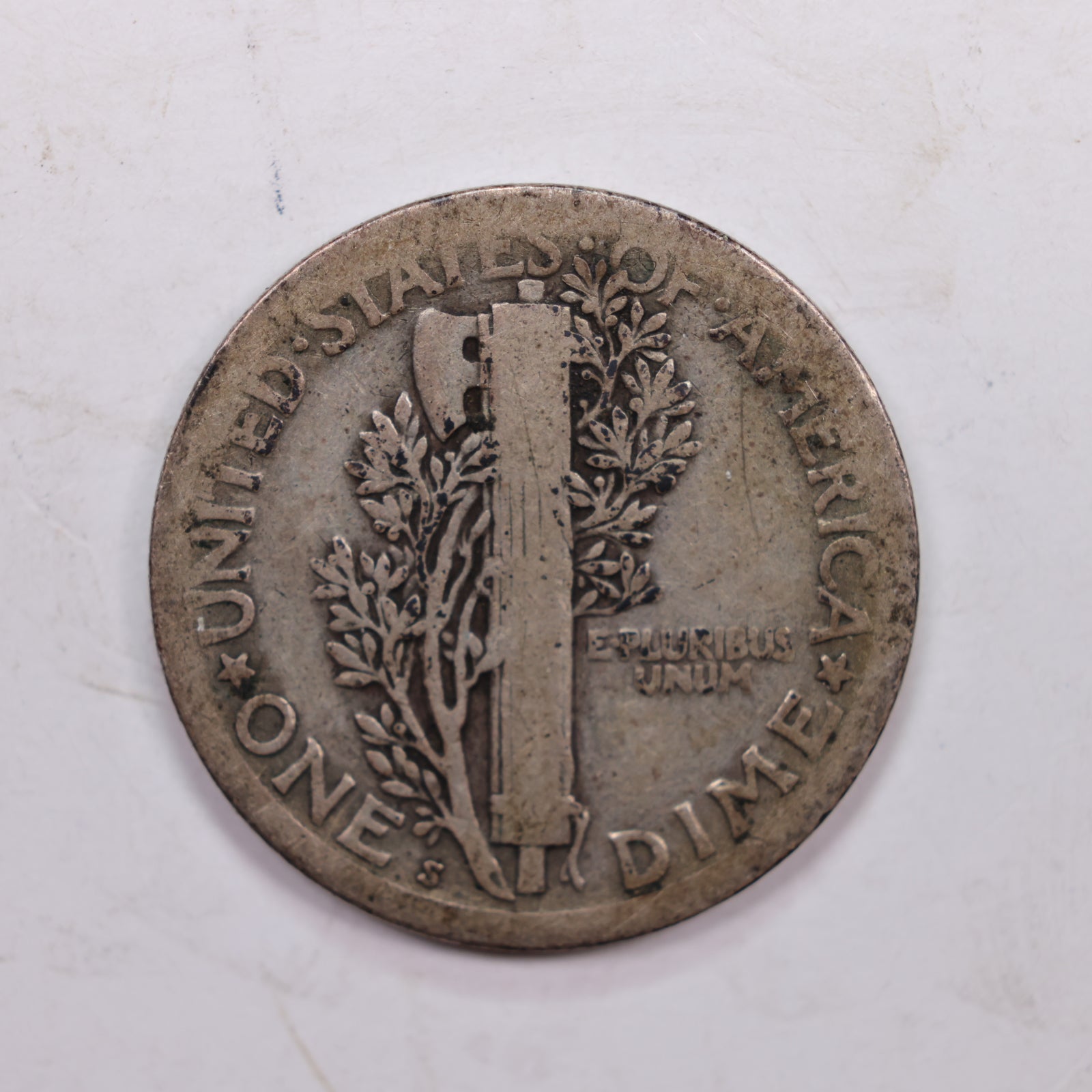 1918-S Mercury Silver Dime., Very Good, Circulated Silver Dime., Store #DE0338.