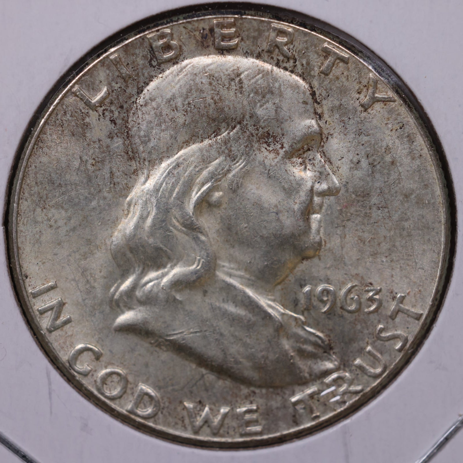 1963 Ben Franklin Half Dollar, About Uncirculated Coin, Store #HR1787