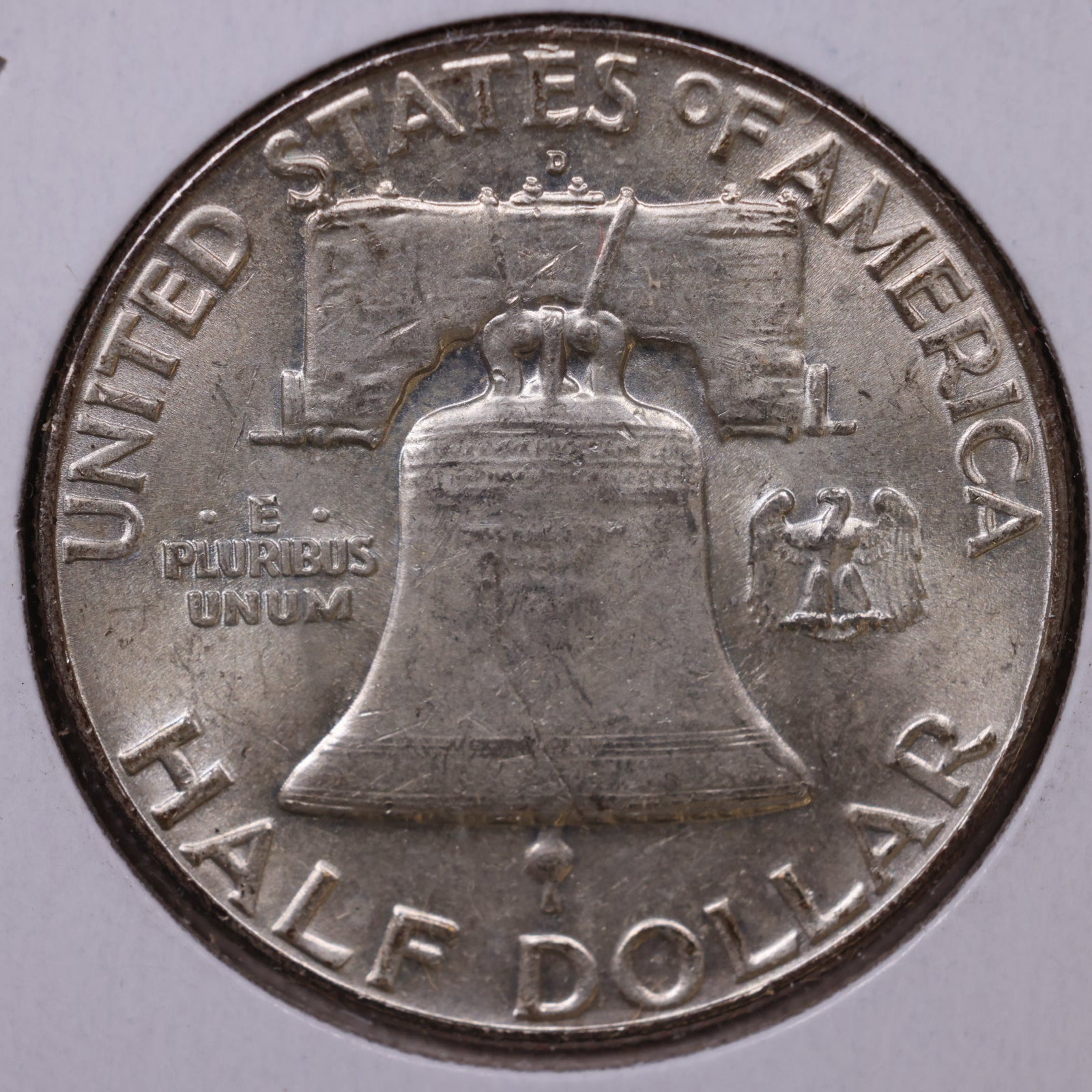 1963-D Ben Franklin Half Dollar, About Uncirculated Coin, Store #HR1792
