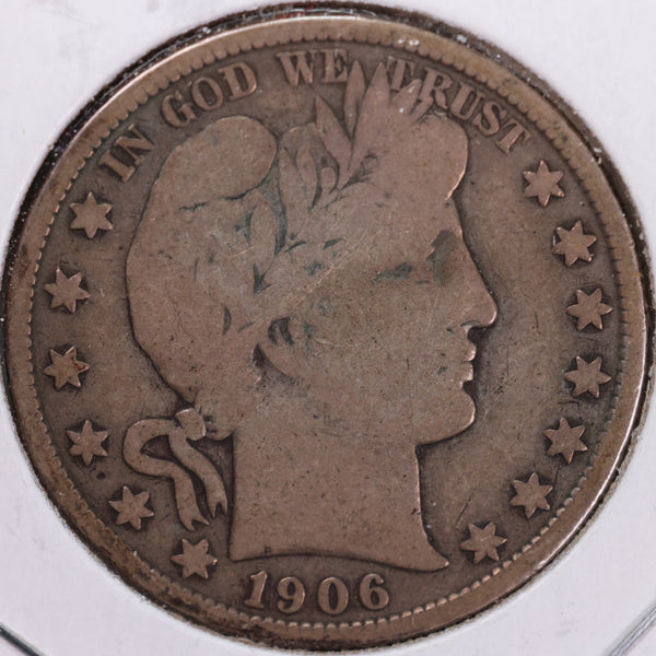 1906-S Barber Half Dollar, Very Good Circulated Coin, Store #H906S03
