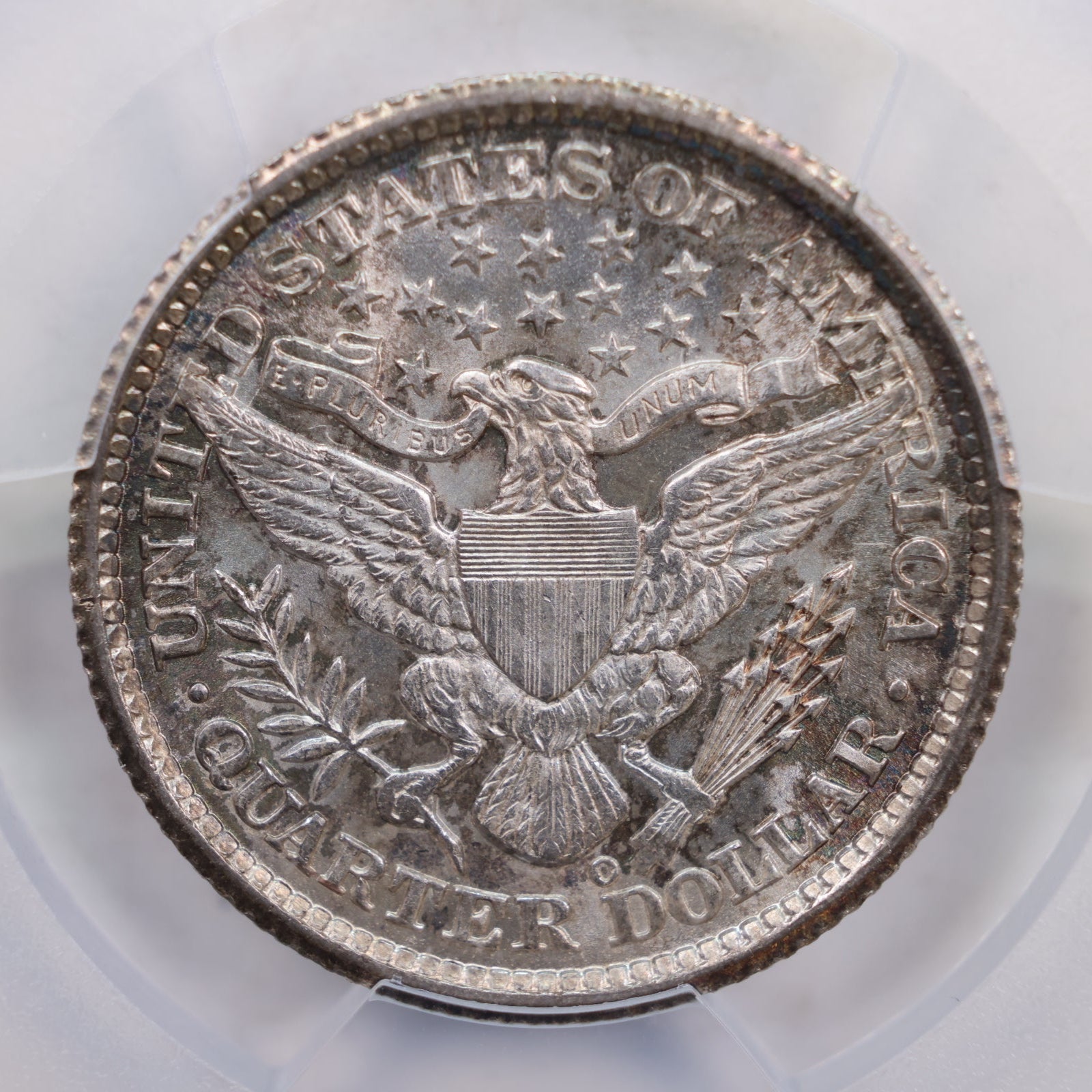 1893-O Barber Silver Quarter., 'Scarce'., PCGS MS-64 Coin., Store #QR1443