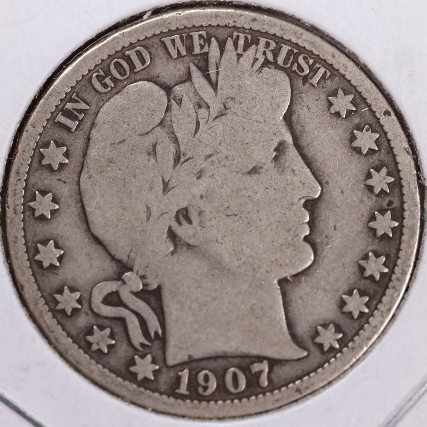 1907 Barber Half Dollar, Very Good Circulated Coin, Store #HR0881