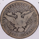 1907 Barber Half Dollar, Very Good Circulated Coin, Store