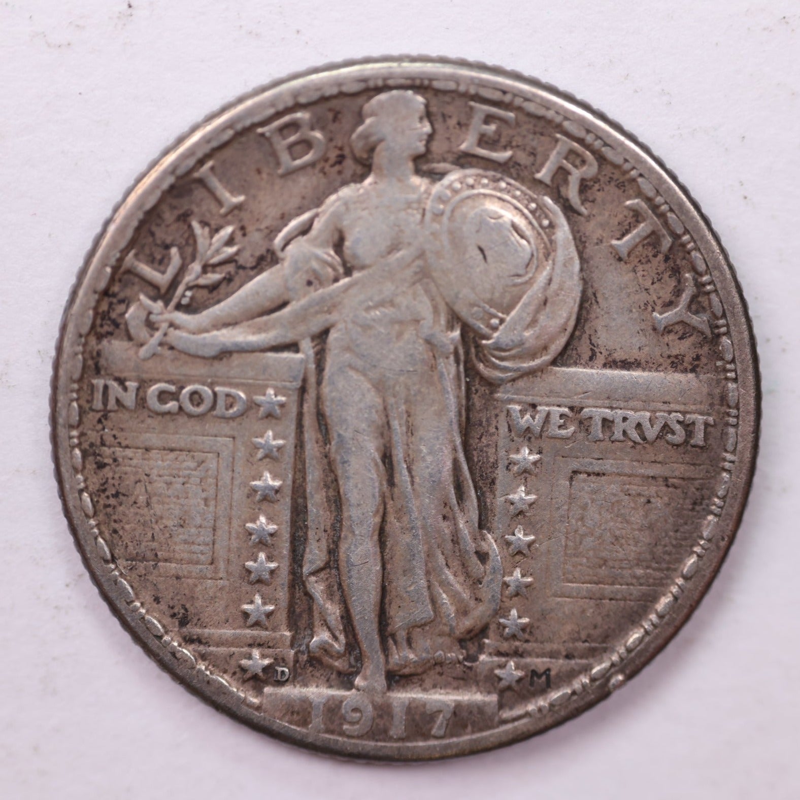 1917-D Standing Liberty Silver Quarter, Affordable Collectible Coins. Sale #53988