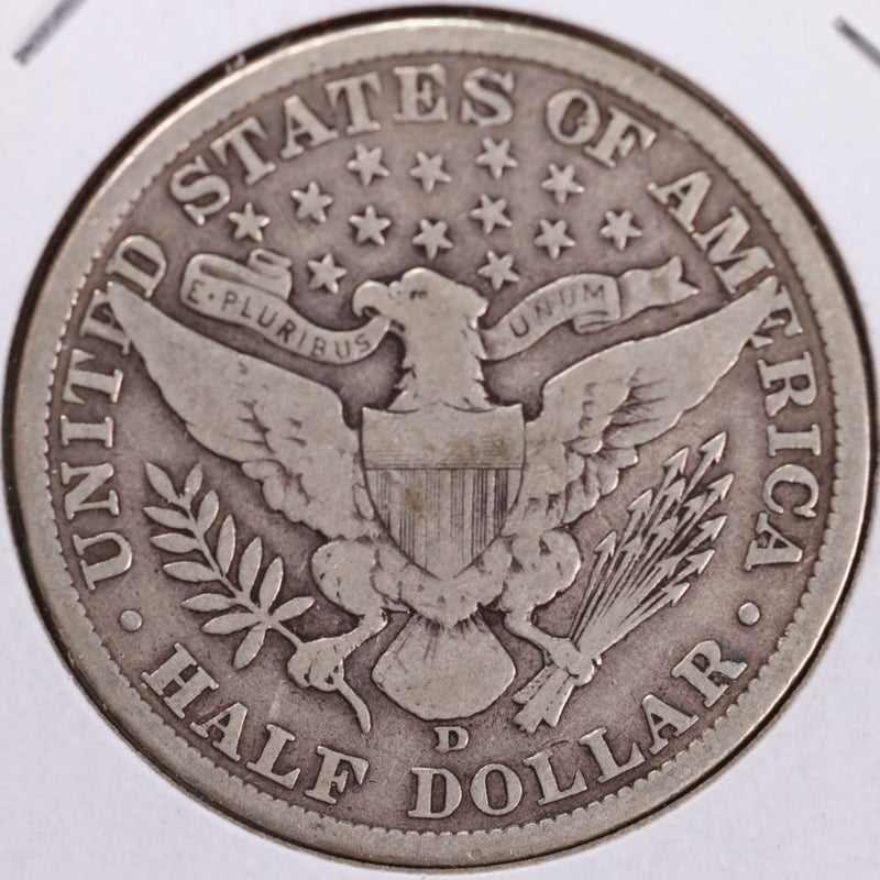 1907-D Barber Half Dollar, Fine Circulated Coin, Store