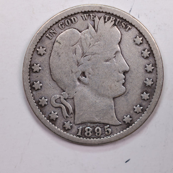 1895-O Barber Silver Quarter., Very Good, Circulated Coin., Store #QR0259.