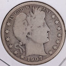 1907-D Barber Half Dollar, Good Circulated Coin, Store