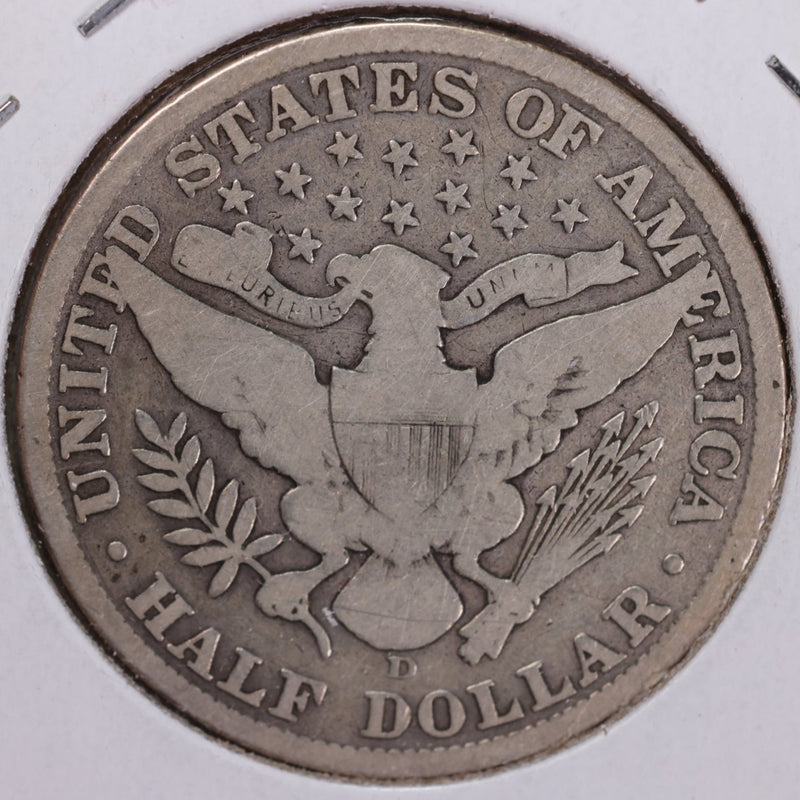 1907-D Barber Half Dollar, Good Circulated Coin, Store