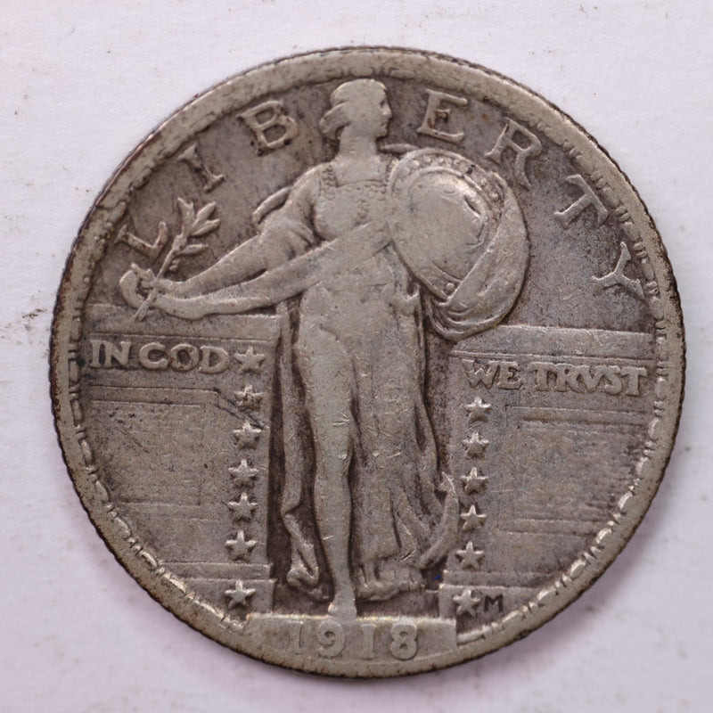 1918-D Standing Liberty Silver Quarter, Affordable Collectible Coins. Sale