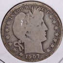 1907-D Barber Half Dollar, Good Circulated Coin, Store