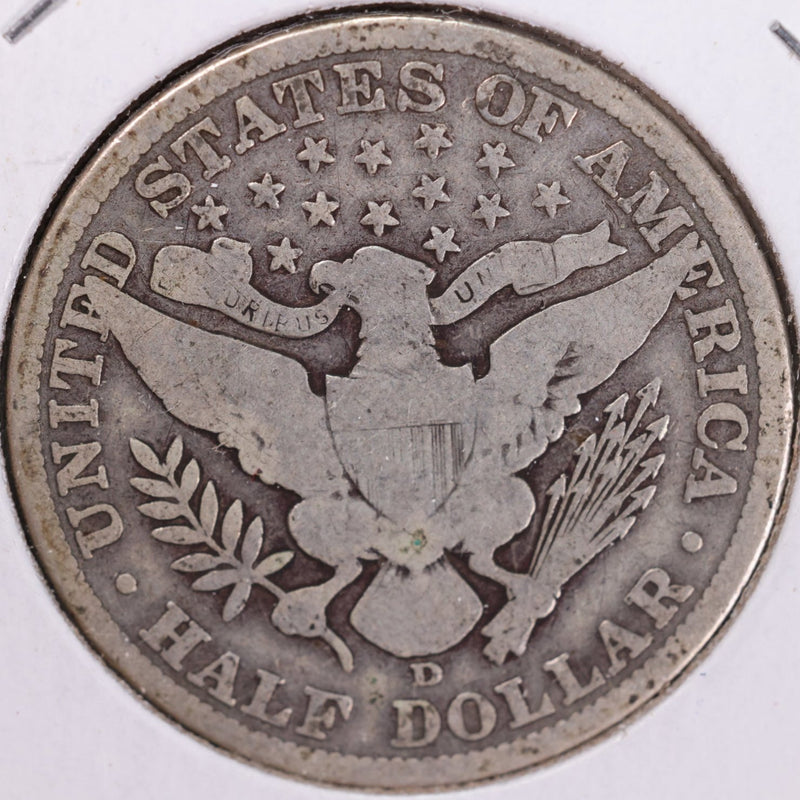 1907-D Barber Half Dollar, Good Circulated Coin, Store