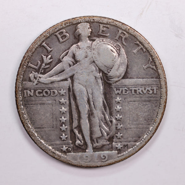 1919-D Standing Liberty Quarter., Very Fine Circulated Coin., Store #QR0268.