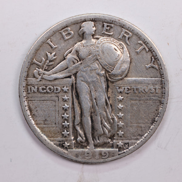 1919 Standing Liberty Quarter., Very Fine Circulated Coin., Store #QR0270.