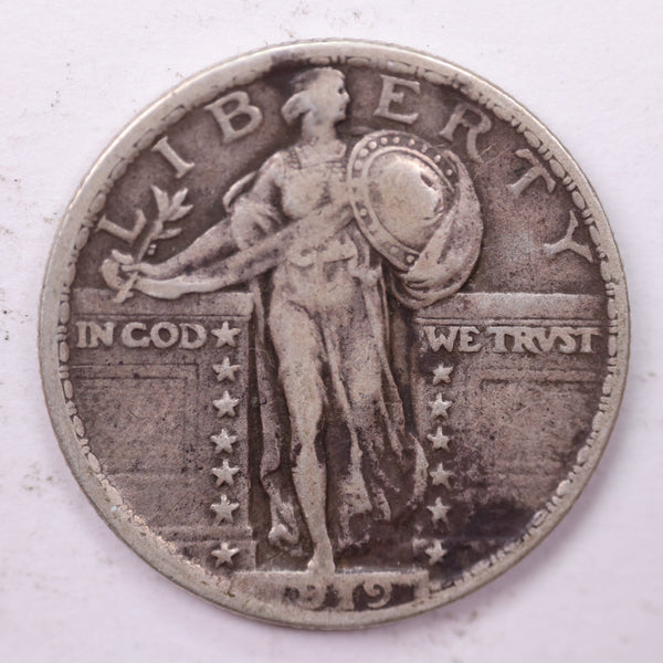 1919 Standing Liberty Silver Quarter, Affordable Collectible Coins. Sale #035400
