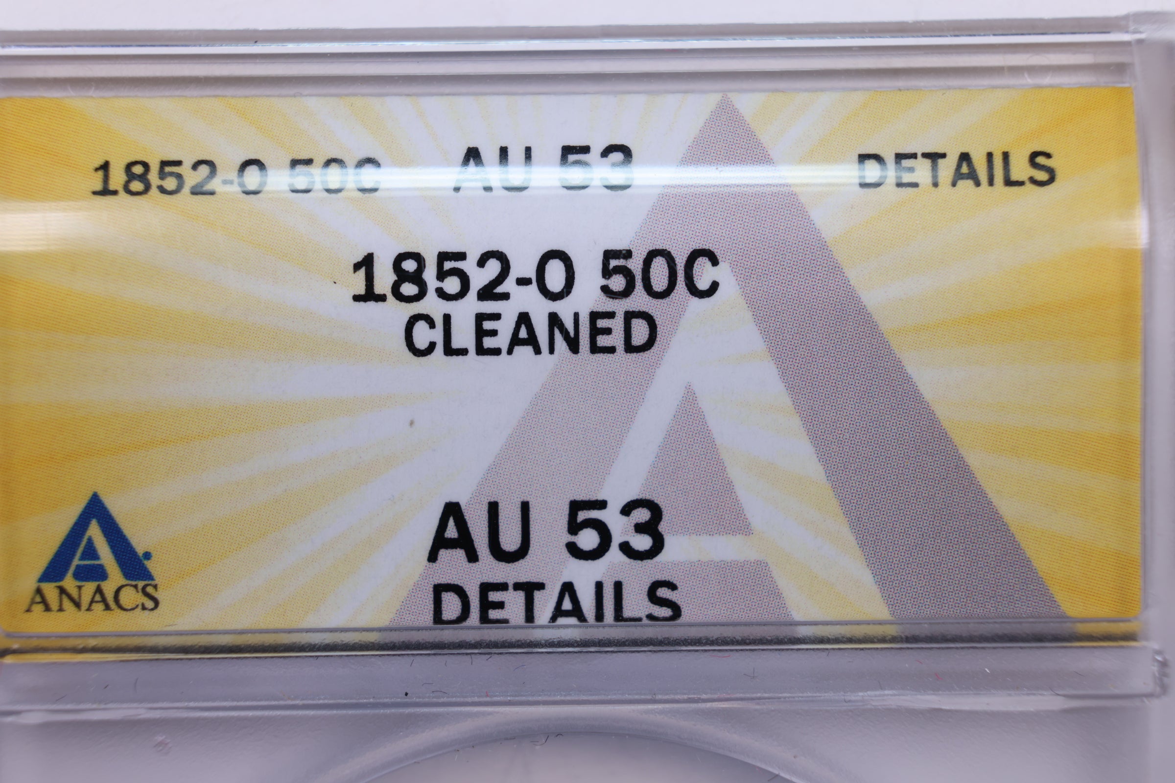 1852-O Liberty Seated Half Dollar, "SCARCE" ANACS AU-53 Details, Store #HR0015