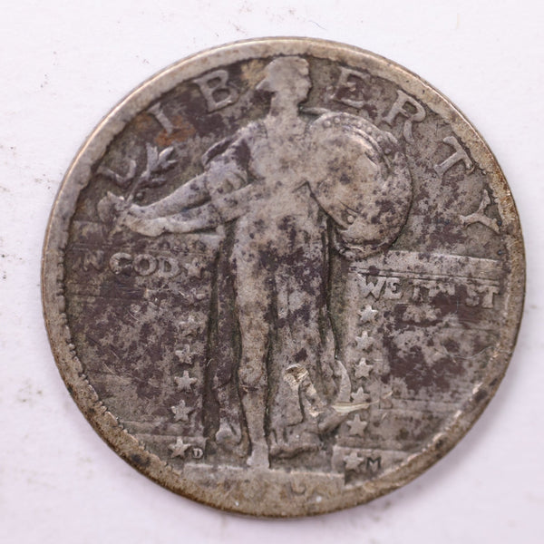 1919-D Standing Liberty Silver Quarter, Affordable Collectible Coins. Sale #035404