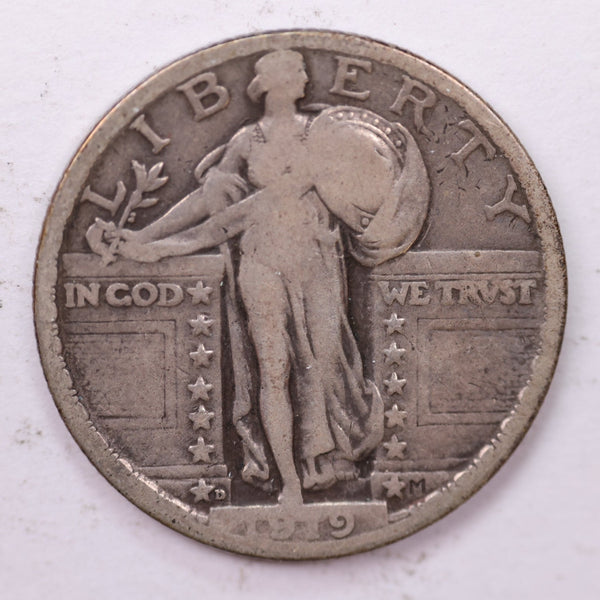 1919-D Standing Liberty Silver Quarter, Affordable Collectible Coins. Sale #035405