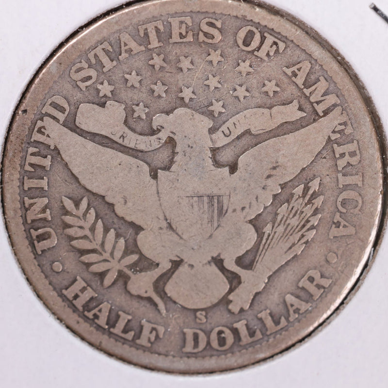 1907-S Barber Half Dollar, Very Good Circulated Coin, Store