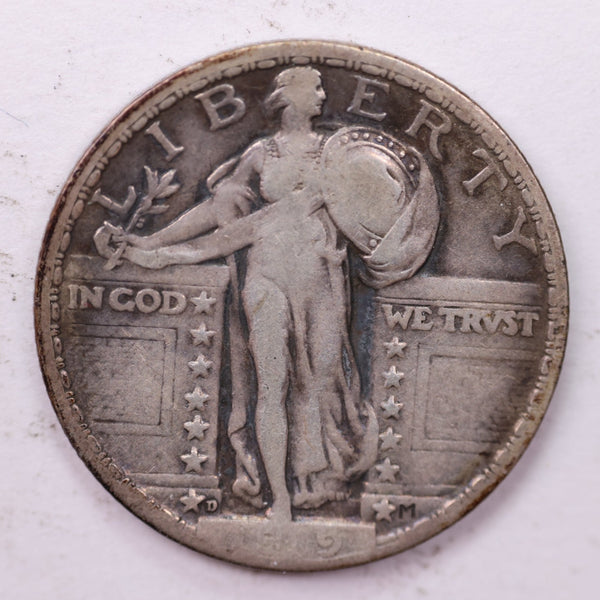 1919-D Standing Liberty Silver Quarter, Affordable Collectible Coins. Sale #035406