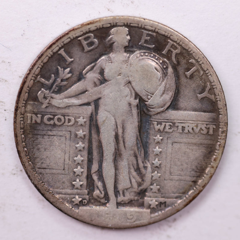 1919-D Standing Liberty Silver Quarter, Affordable Collectible Coins. Sale