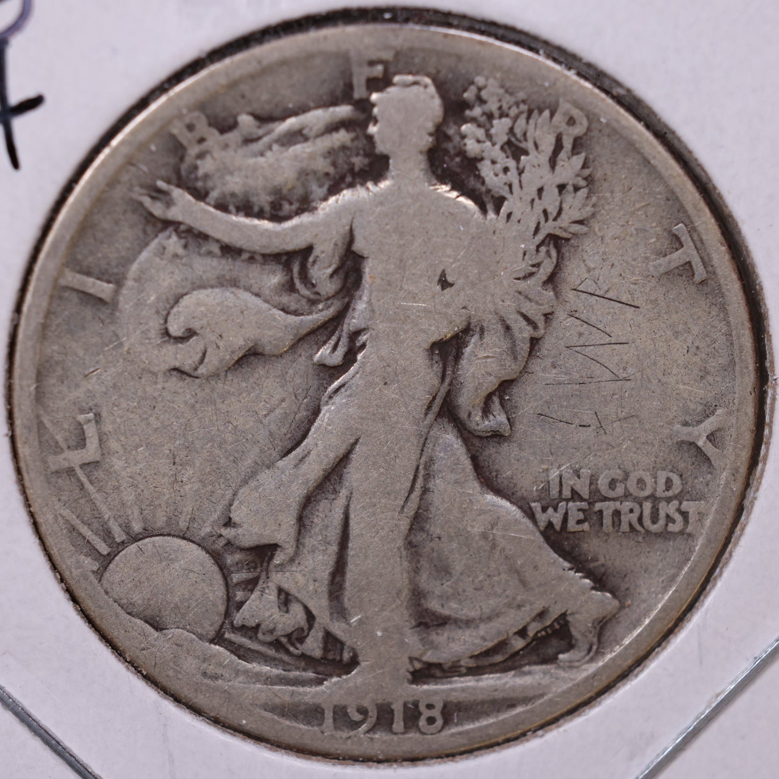 1918-D Walking Liberty Half Dollar, Good Circulated Coin, Store #HR019