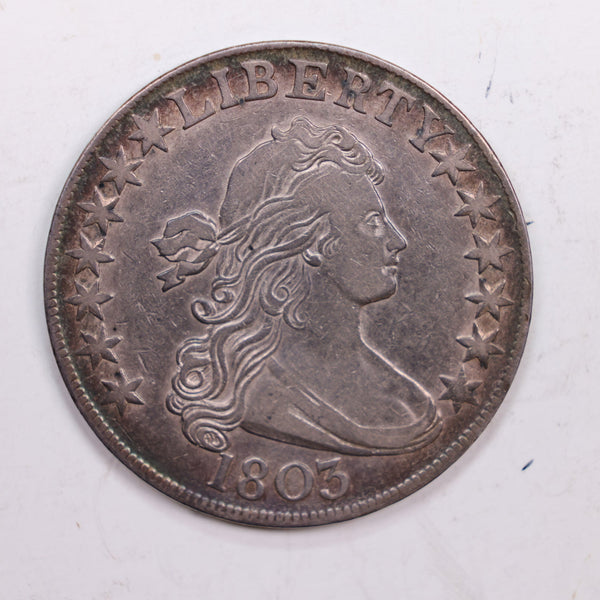 1803 Draped Bust Half Dollar., Extra Fine Circulated Coin., Store #HR0455