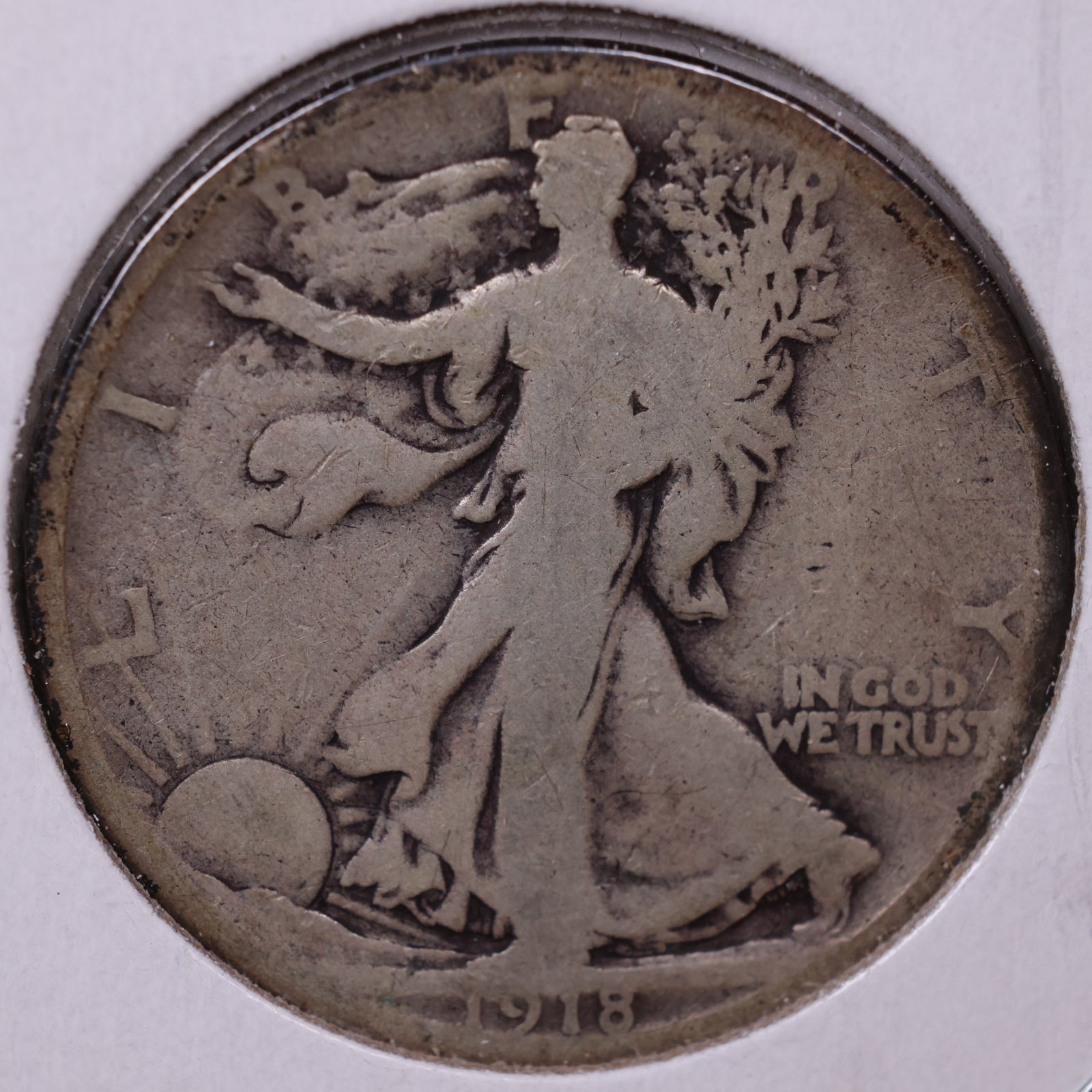 1918-D Walking Liberty Half Dollar, Good Circulated Coin, Store #HR020