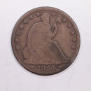 1854-O Seated Liberty Half Dollar, Very Good Circulated Coin, Store