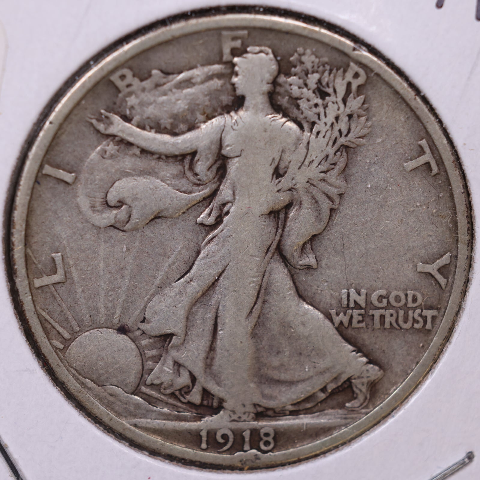 1918-D Walking Liberty Half Dollar, Fine Circulated Coin, Store #HR022