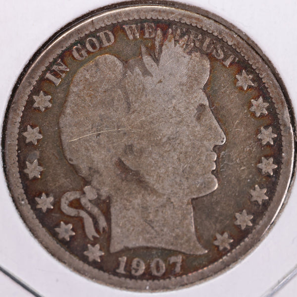 1907-S Barber Half Dollar, Good Circulated Coin, Store #H907S08