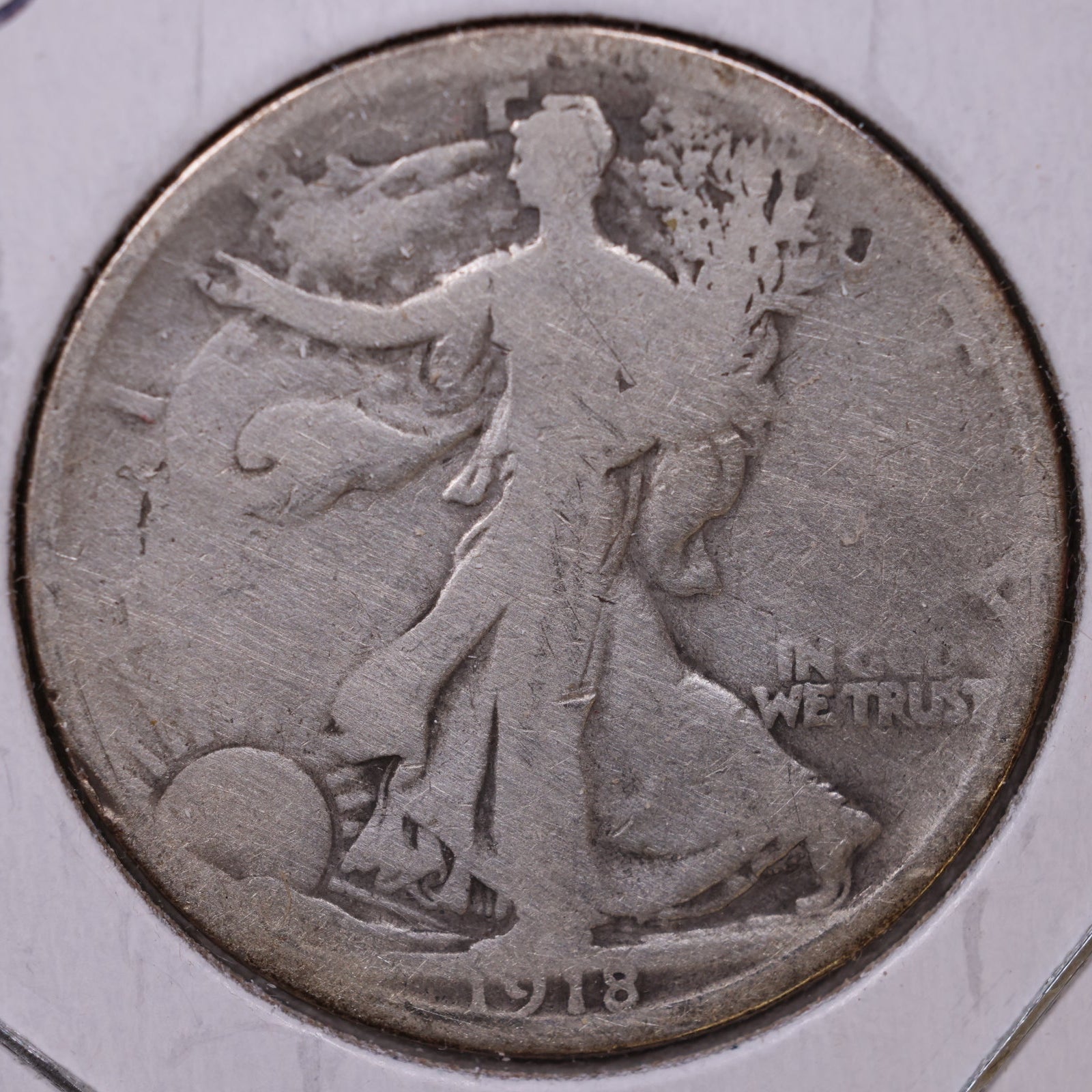 1918-D Walking Liberty Half Dollar, Good Circulated Coin, Store #HR023