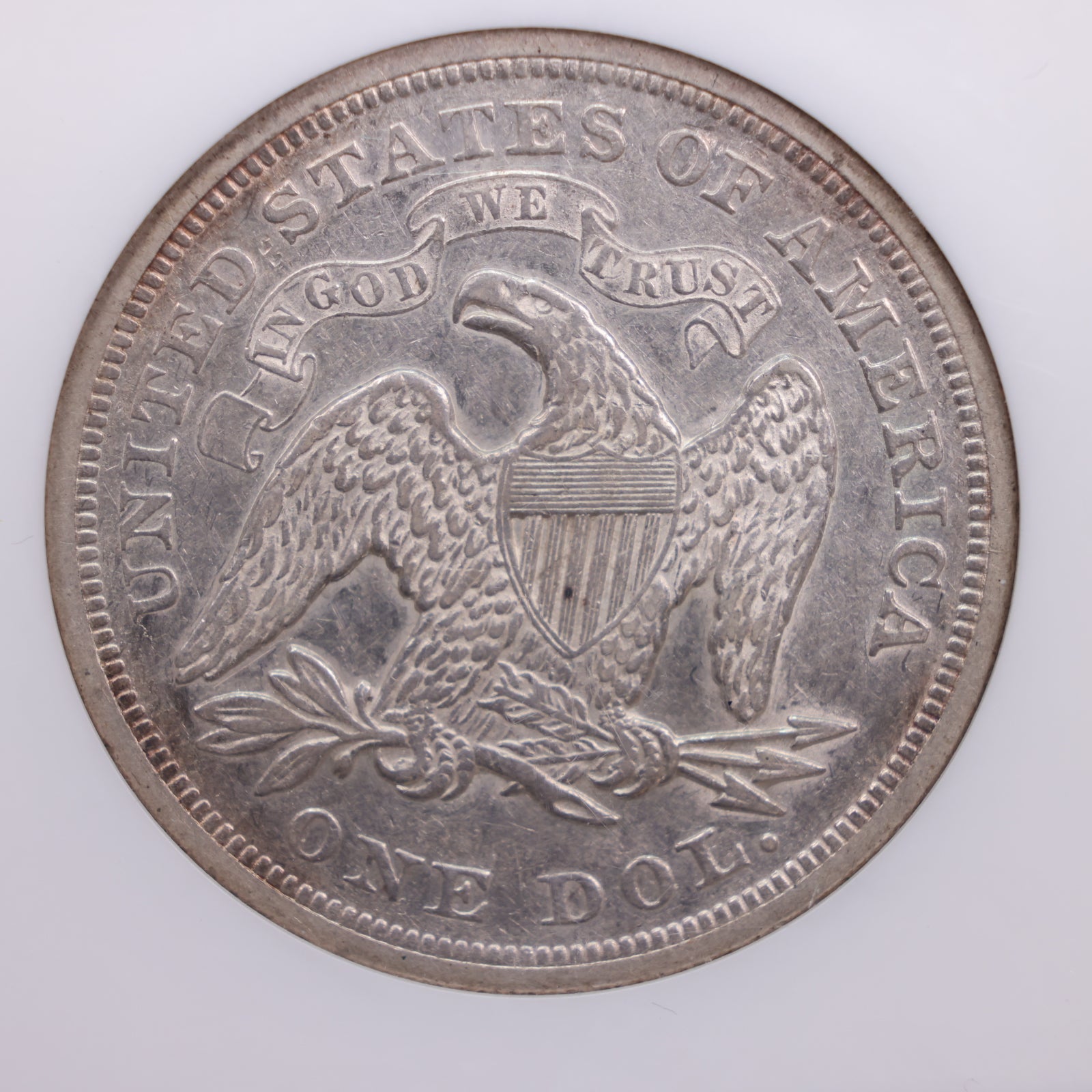 1871 Seated Liberty Silver Dollar., NGC Certified AU-50., Store #GDR0113