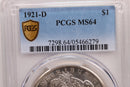 1921-D Morgan Silver Dollar., PCGS Certified MS-64., Store