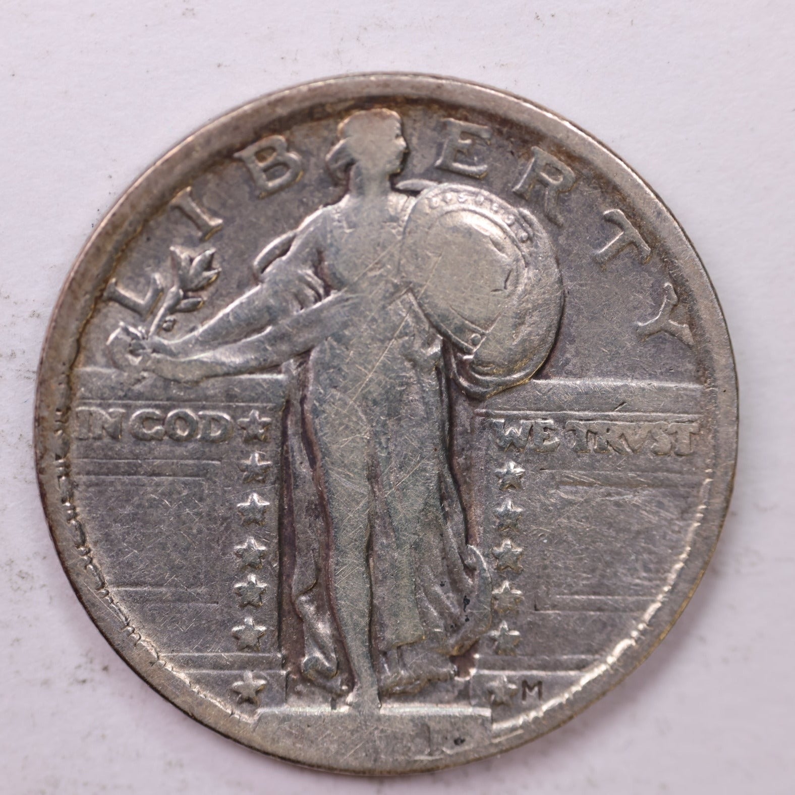 1921 Standing Liberty Silver Quarter, Fine Circulated Coin. Sale #QR1571