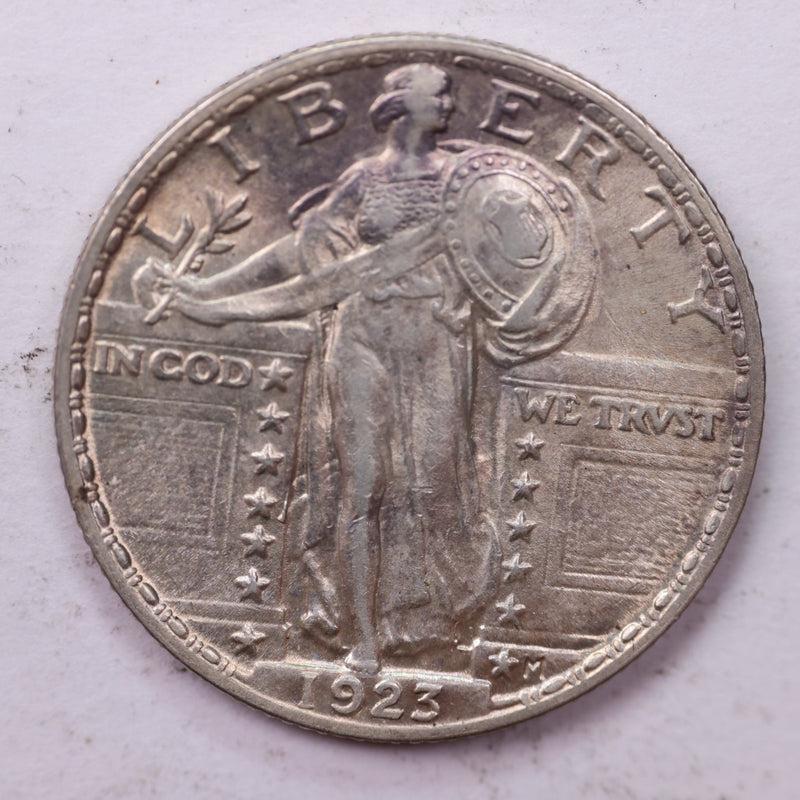 1923 Standing Liberty Silver Quarter, Mint State Uncirculated Coin, Store
