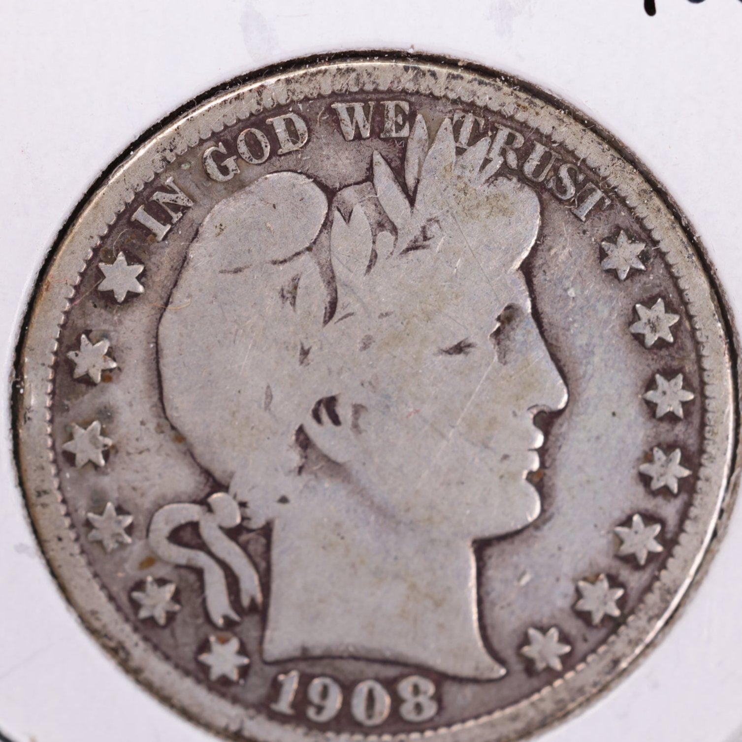 1908-D Barber Half Dollar, Very Good Circulated Coin, Store #HR0916