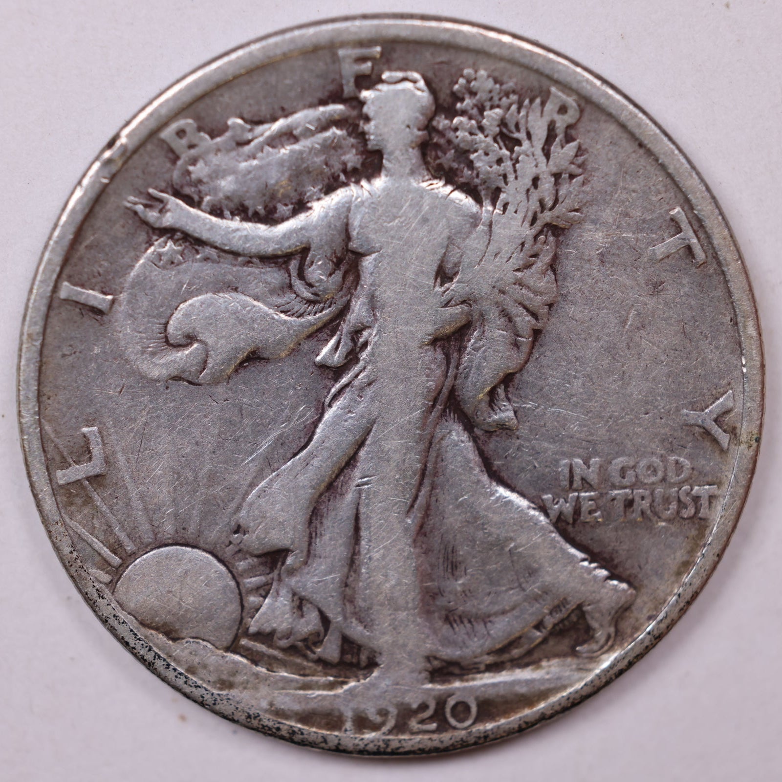 1920 Walking Liberty Half Dollar, Good Circulated Coin, Store #HR043